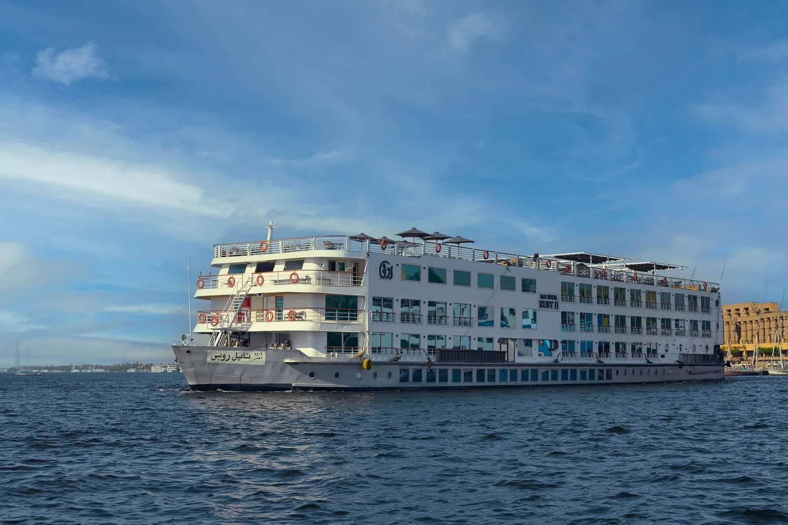 Royal Ruby II cruise vessel sailing on the Nile